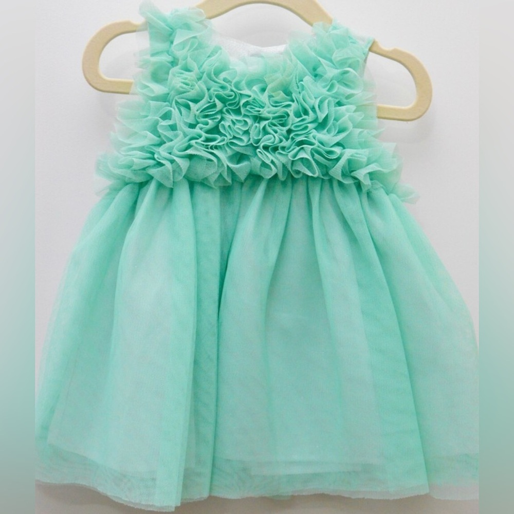 BABY Cat & Jack 💚MINT GREEN💚 ADORABLE TULLE DRESS SIZE 18 MONTHS 🌟EUC🌟